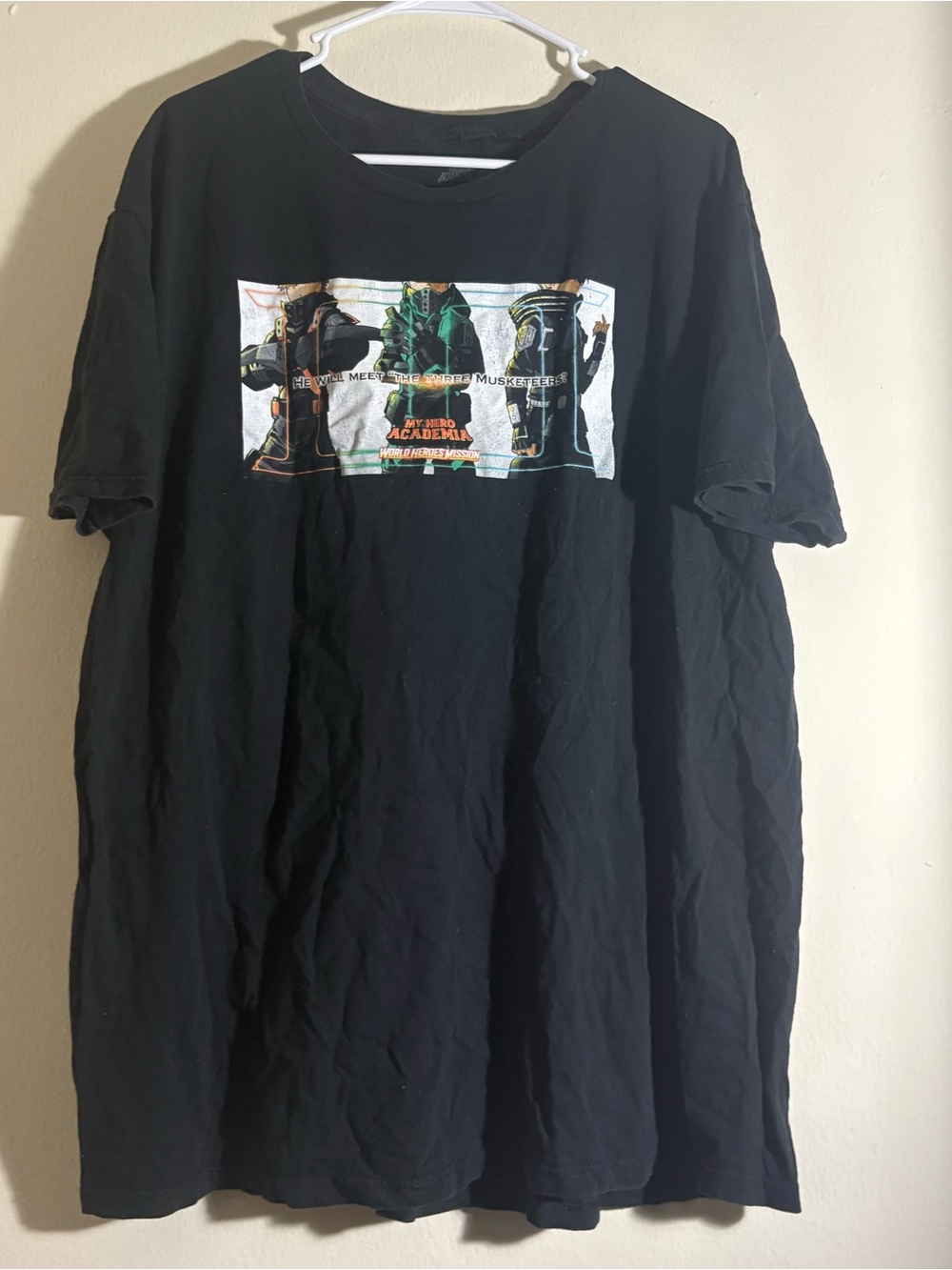 World Heroes My Hero Academia Movie Three Musketeers Anime T-Shirt Size XXL